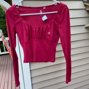 PacSun Me to We red slightly cropped shirt